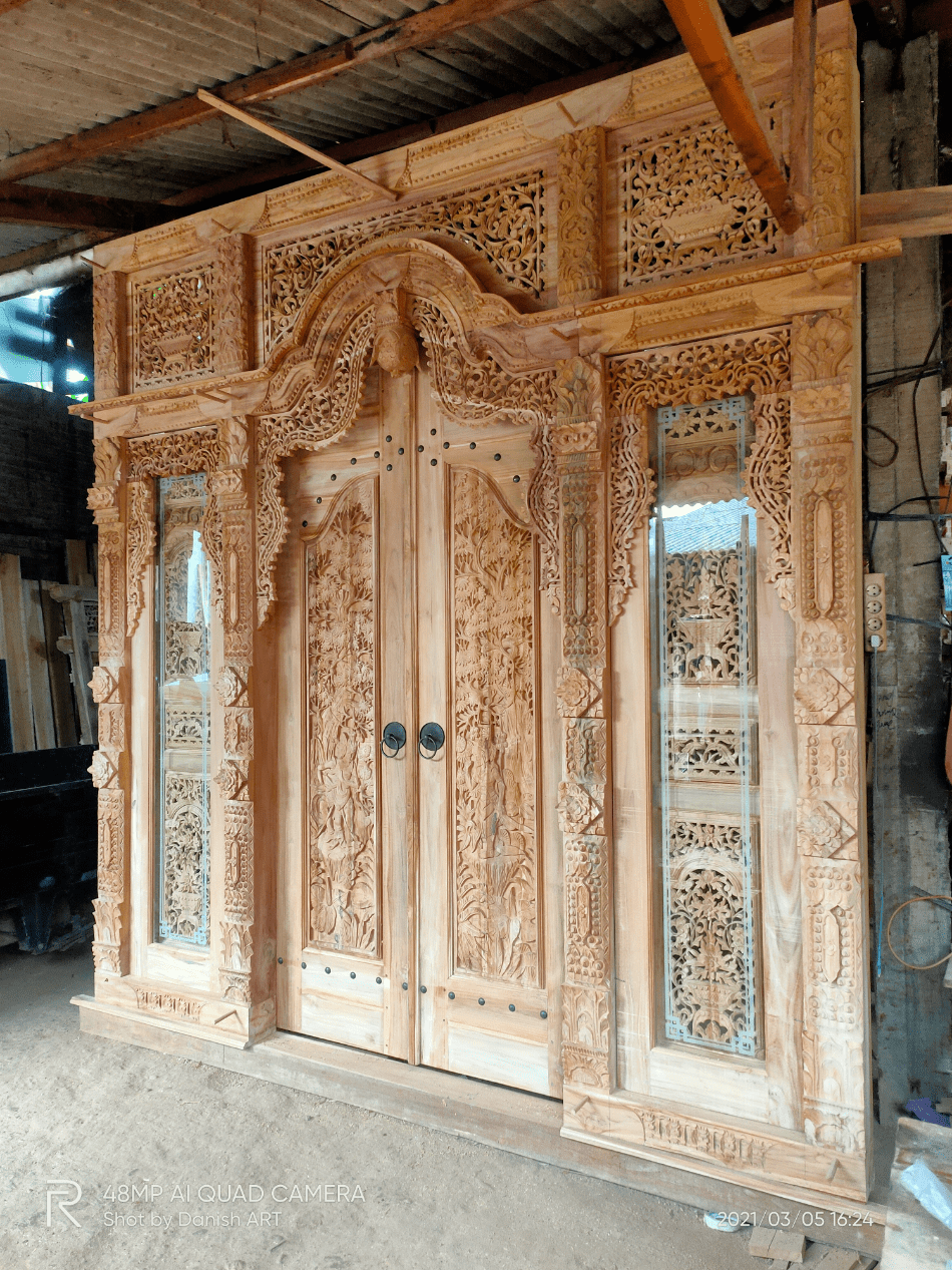 pintu gebyok Motif soko kombinasi Dadung